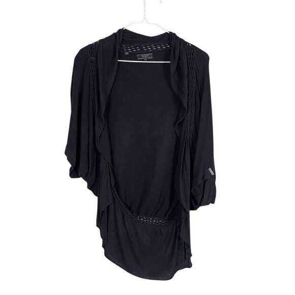 Guess Sweater Women L Black Crochet Y2K Goth Neutral Minimalist 80s Retro Soft - Picture 1 of 9